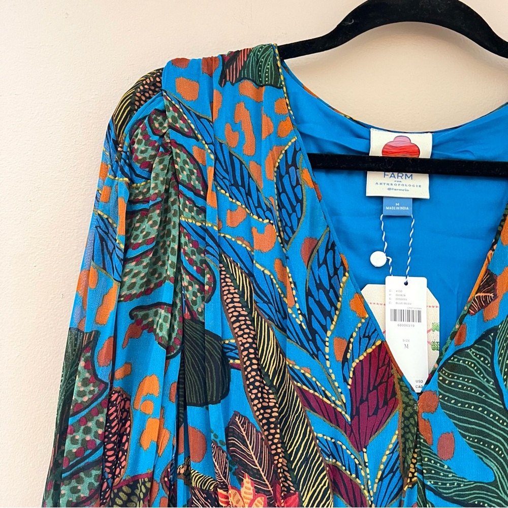 NWT Anthropologie Farm Rio Puff Sleeve Maxi Dress - Picture 5 of 12